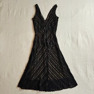 VTG Arden B Y2K Black Lace Babydoll Whimsigoth Fairy Midi Dress S Sleeveless